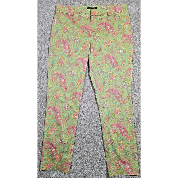 Lauren Ralph Lauren Pants - Lauren Ralph Lauren Chino Pants Flat Front Paisley Print Ankle Preppy Women's 10